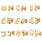 9 Pairs 9 Style 316 Surgical Stainless Steel Cute Kitty Stud Earrings for Women, Golden, 7~13x4~12mm, Pin: 1mm, 1 Pair/style