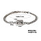 Elegant Rectangle Brass Rhinestone Link Chain Bracelets, Tennis Bracelet for Women, Stylish Wrist Accessory, Crystal, 6-3/4 inch(17cm)+20mm