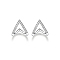 S925 Silver Micro-Inlaid Zircon Triangle Stud Earrings Simple Fashion Accessories