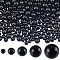 2030Pcs 5 Styles ABS Plastic Imitation Pearl Beads, Round, Black, 4~12mm, Hole: 1.6~2.3mm