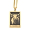 304 Stainless Steel Tarot Pendant Necklaces, Cable Chain Necklaces, Taurus, 23.23~24.21 inch(59~61.5cm)