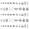 140Pcs 14 Style Tibetan Style Alloy Pendants, with 250Pcs 5 Style Beads and 100Pcs Iron Jump Rings, Antique Silver, 18.6x15x2.5mm, Hole: 1.8mm
