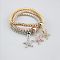 3Pcs Alloy Rhinestone Charm Bangle Set, Stackable Bangles for Women, Starfish, Inner Diameter: 2-3/4 inch(7cm)