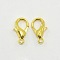 Zinc Alloy Lobster Claw Clasps, Parrot Trigger Clasps, Cadmium Free & Lead Free, Golden, about  12.5mm long, 7mm wide, 3mm thick, hole: 1.5mm