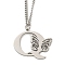 201 Stainless Steel Necklaces, Letter Q, 23.74 inch(60.3cm) p: 29x35x1.3mm