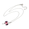 Alloy and Glass Pendant Necklaces, Dragon, Platinum, Medium Violet Red, 19.69 inch(50cm)
