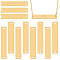 12Pcs 304 Stainless Steel Connector Charms, Rectangle, Golden, 35x6x1.5mm, Hole: 1.5mm