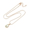Alloy Snake Chain Necklaces, Plastic Pendant Necklaces, Teardrop, Golden, 18.62 inch(47.3cm)