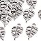 Tibetan Style Alloy Links connectors, Lead Free & Nickel Free, Leaf, Antique Silver, 27x14x4mm, Hole: 2.5mm