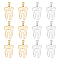DICOSMETIC 12Pcs 2 Color Dental Theme Charm Hollow Teeth Charm Golden Dental Pulp Charm Stainless Steel Charm Gifts for Dental student Bracelet Key Chain Crafts Jewelry Making, Hole: 10x4mm