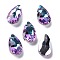 Faceted Teardrop Glass Pendants, Violet, 16x9x5mm, Hole: 1mm