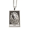 Non-Tarnish 304 Stainless Steel Tarot Pendant Necklaces, Cable Chain Necklaces, Leo, 23.23~24.21 inch(59~61.5cm)