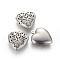 316 Stainless Steel Locket Pendants, Hollow, Heart, Photo Frame Charms for Necklaces, Stainless Steel Color, Fit for 3mm rhinestone, 22~22.5x19~19.5x5.5mm, Hole: 1.6mm