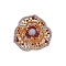Alloy Brooch, with Plastic and Rhinestone, for Clothes Backpack, Flower, 49x51mm