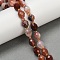 Natural Cherry Blossom Agate Beads Strands, Faceted, Oval, with Seed Beads, 10x8mm, Hole: 1mm, about 34pcs/strand, 15.16''~15.35''(38.5~39cm)