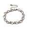 Non-Tarnish 304 Stainless Steel Rectangle Link Chain Bracelets, Stainless Steel Color, 6-3/8 inch(16.3cm)