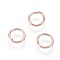 304 Stainless Steel Open Jump Rings, Rose Gold, 18 Gauge, 8x1mm, Inner Diameter: 6mm