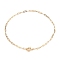 Brass Paperclip Chain Necklaces, with 304 Stainless Steel Toggle Clasps, Golden, 18.35 inch(46.6cm)