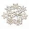 Wood Cabochons, Laser Cut Wood Shapes, Snowflake, Blanched Almond, 48~52x43~50x2.5mm
