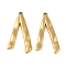 Ion Plating(IP) 304 Stainless Steel Pendants, Letter V Charm, Real 18K Gold Plated, 31.5x17x2mm, Hole: 1.4mm