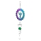 Stainless Steel 3D Wind Spinners, Glass Teardrop Charm Wind Chime for Outdoor Yard Garden Patio Hanging Decoration, Bird, 300x100mm