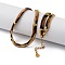 Brass Flat Snake Chain Necklaces, with Snake Skin Pattern, Cadmium Free & Lead Free, Long-Lasting Plated, Rack Plating, Real 18K Gold Plated, 15.75 inch(40cm)