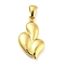304 Stainless Steel Pendants, Teardrop Charm, Golden, 24x13x4mm, Hole: 5x3mm