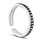 925 Sterling Silver Cuff Finger Ring, with Dots, Size 7, Antique Silver, 17mm