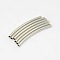 Brass Tube Beads, Curved Tube Noodle Beads, Curved, Platinum Color, Size: about 2mm in diameter,30mm long, hole: 1mm