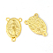 Holy Oval Carved Virgin Mary Tibetan Style Alloy Chandelier Component Links, 3 Loop Connectors, Rosary Center Pieces, Golden, Lead Free & Cadmium Free, 23x14.5x3mm, Hole: 1mm, about 470pcs/kg