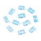 2-Hole Glass Seed Beads, Transparent Colours, Rectangle, Light Sky Blue, 4.5~5.5x2x2~2.5mm, Hole: 0.5~0.8mm