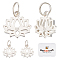 5Pcs 925 Sterling Silver Pendants, with Jump Rings, Lotus, Silver, 11x11.5x1.5mm, Hole: 4mm