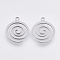 Tarnish Resistant 201 Stainless Steel Pendants, Laser Cut Pendants, Vortex, Stainless Steel Color, 18x15x1mm, Hole: 1.5mm