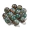 Transparent Spray Painting Crackle Glass Beads, Round, Teal, 10mm, Hole: 1.6mm, 200pcs/bag