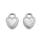 Non-Tarnish 201 Stainless Steel Pendants, Heart, Stainless Steel Color, 18x14x3mm, Hole: 3.5x4.5mm