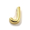 Brass Pendants, Cadmium Free & Nickel Free & Lead Free, Real 18K Gold Plated, Letter J, 8x5x3mm, Hole: 1.2mm