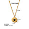 Elegant Stainless Steel Lotus Flower Pendant Necklaces for Women, with Natural Gemstone, Real 18K Gold Plated, 16.34 inch(41.5cm)
