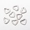 Tarnish Resistant 304 Stainless Steel Open Heart Charms, Hollow, Stainless Steel Color, 10x11x1mm, Hole: 0.5mm
