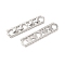 Tarnish Resistant 304 Stainless Steel Connector Charms, Oval with Moon & Star & Heart Links, Stainless Steel Color, 44.5x10.5x3mm, Inner Diameter: 4.5x5.5mm