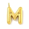 Ion Plating(IP) 304 Stainless Steel Pendants, Letter Charm, Golden, Letter M, 16.5x11.5x3mm, Hole: 2mm