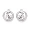 304 Stainless Steel Pendants, Moon and Sun Charm, Anti-Tarnish, Stainless Steel Color, 21x17.5x4.5mm, Hole: 2mm