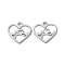 Non-Tarnish 304 Stainless Steel Charms, Manual Polishing, Heart, Stainless Steel Color, 12x13x1mm, Hole: 1.6mm