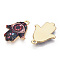 Printed Light Gold Tone Alloy Pendants, Hamsa Hand with Eye Charms, Dark Red, 23x18x2mm, Hole: 1.4mm