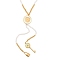 Imitation Pearl & Synthesis Shell Beaded Necklaces, 304 Stainless Steel Pendant Necklaces for Women, Golden, Lock, 17.13 inch(43.5cm), Pendants: 16mm