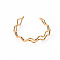 Brass Cuff Rings, Open Rings, Wave, Nickel Free, Real 18K Gold Plated, US Size 10, Inner Diameter: 20mm