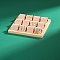 12-Slot Bamboo Earring Display Tray, with Velvet Display Holder, Rectangle, PeachPuff, 19x20.5x3.5cm
