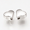Brass Spacer Beads, Nickel Free, Real Platinum Plated, Heart, 5x6x3.5mm, Hole: 1mm
