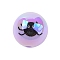 Halloween UV Plating Acrylic Beads, Round with Spider, Plum, 16mm, Hole: 2.8mm