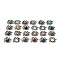 Natural & Synthetic Mixed Gemstone Pendants, Dragon Charms, with Rack Plating Antique Silver Tone Alloy Findings, Cadmium Free & Lead Free, Mixed Dyed and Undyed, 40x48x12mm, Hole: 9x6mm