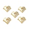 Brass Micro Pave Clear Cubic Zirconia Connector Charms, Heart Links with Cross, Real 18K Gold Plated, Cadmium Free & Nickel Free & Lead Free, 20x15.5x3.5mm, Hole: 1.5mm